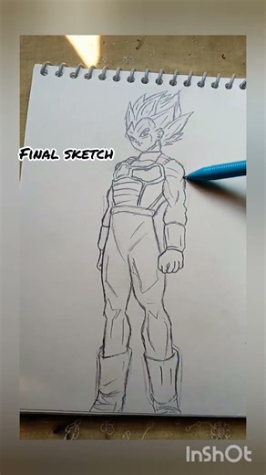 drawing Vegeta SSj God😬 #animeart #music #drawing
