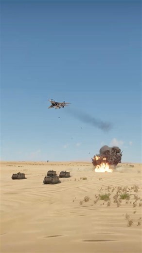 Lockheed AC-130 Gunship Deploys Flares Above Desert Tanks