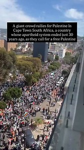 170K views · 19K reactions | Mass crowds filled the streets of Cape Town South Africa, rallying in solidarity with Palestine. South Africans, shaped by their own history of apartheid, demanded an end to the colonizers on-going crimes against the Palestinian people in attempts to ethnically cleanse them from their land. Source: X: neo_lorenzoo | Wear The Peace | Facebook