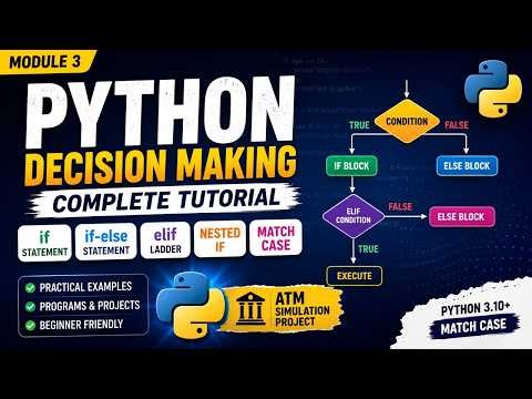 📘 Python Module 3: Decision Making in Python | Full Beginner Tutorial