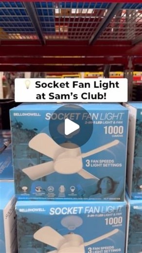 Sam’s Club Lovers on Instagram: "💡 This is such a genius idea! This socket fan light features 3 fan speeds & light settings! It also includes a remote. Super easy to install (just like any other lightbulb) and only $39.98! #samsclub #samsclubfinds #homehacks"