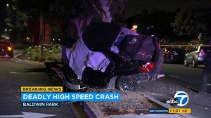 Fatal crash in southern California leaves car wrapped around tree