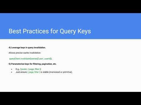 Query Key Best Practices in TanStack Query
