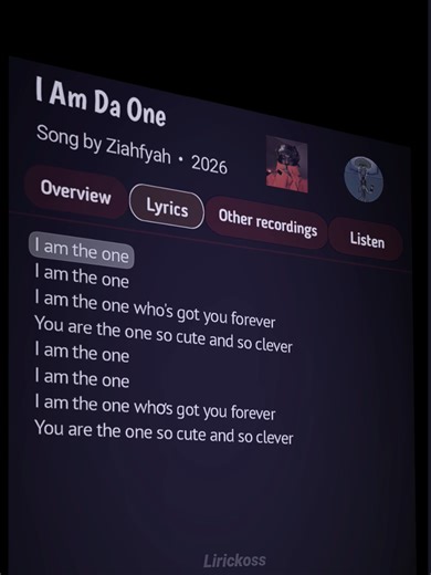 I am da one 🤗🎧 #lyrics #music #song #foryou #lirickoss