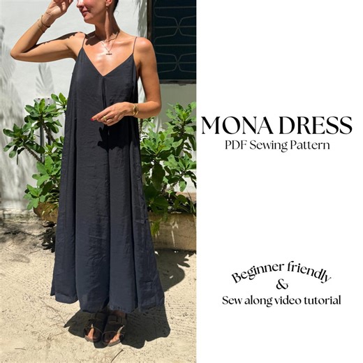 Maxi Dress PDF Sewing Pattern: V-front A-line, XXS-XXL (digital Download) - Etsy