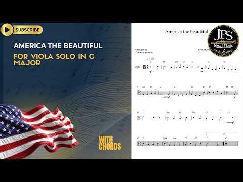 America the Beautiful - Easy Viola Solo - C Major (Sheet Music)