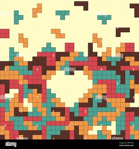 Tetris vector illustration, pixel bricks. Electronic game from the 90s Stock Vector Image & Art - Alamy