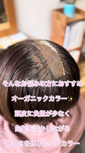 敏感肌の方にも配慮したオーガニックカラー🌿白髪染めも自然に綺麗に#オーガニックカラー #敏感肌カラー #白髪染め #白髪ぼかし #白髪カラー #頭皮ケア #艶髪 #グレイカラー #自由が丘白髪染め