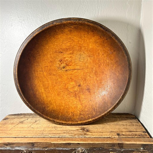 Vintage Primative Wooden Bowl: Rustic Kitchen Decor - Etsy