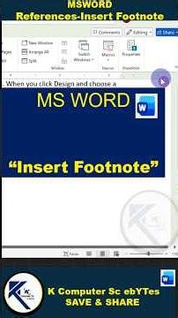 how to Insert footnote in ms word #shorts #msword