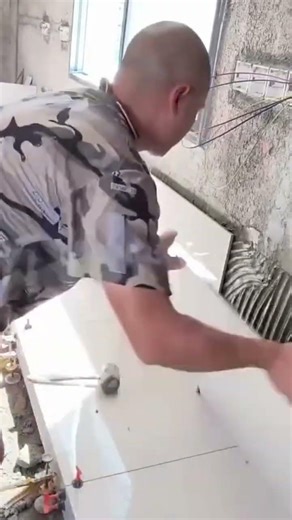 covering a wall using ceramics and the process of making a decorative kitchen#shorts #trending