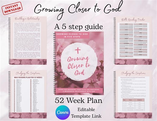 Editable Canva Bible Study | 52 Week Reading Plan   Tracker (digital Download) - Etsy