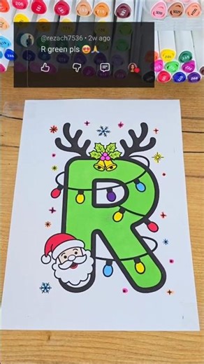 🎄 Coloring the letter R with Christmas vibes ✨