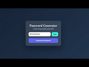 Random Password Generator Using JavaScript | HTML CSS JS Mini Project