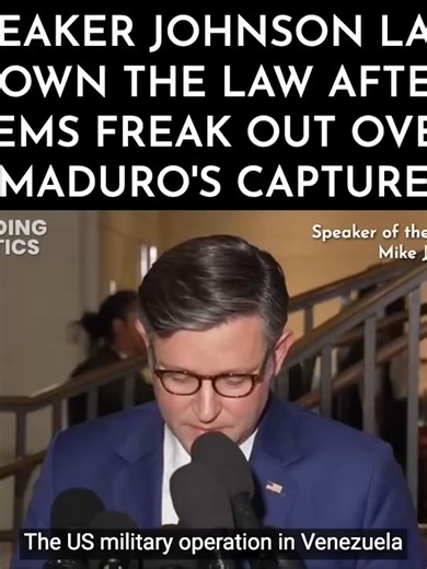 Speaker Johnson Lays down the Law after Dems Freak out over Maduro's Capture #parati #paratii #donaldtrump #trumpfans #makeamericagreatagain #trumptrain #president #patriot #whitehouse #usnews #teamtrump #breakingnews #presidenttrump #vote2025 #americafirst #rightwing #politics #trump2025 #gop #republicanparty