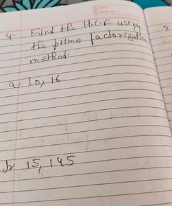 Find the H.C.F using the prime factorization method.a) 10, 16... | Filo