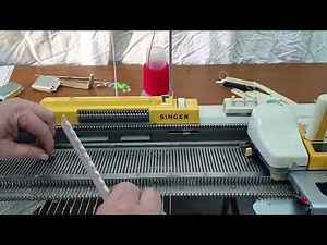 Singer Knitting Machine models 321 to 329 quick and easy cast on, using your weaving brushes