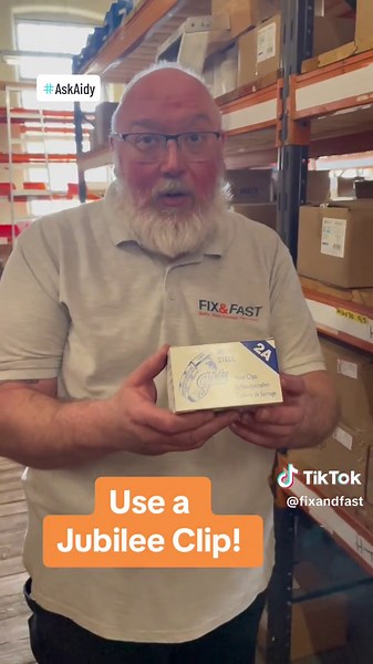 The best way to connect a pipe to a hose is with a jubilee clip. Jubilee is a brand name but synonymous with the worm gear hose clip. It is a circular band combined with a worm gear that when tightened holds things together They can come in stainless steel, mild steel, zinc and plastic Does anyone know why they were named jubilee clips??? #askaidy #fixandfast #fasteners #jubileeclip #jubilee #hose #pipe