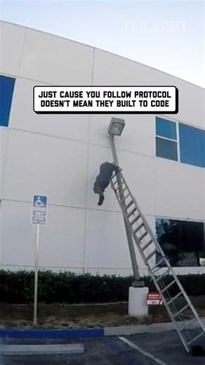 when life gives you fails, tuck and roll when you hit the ground 😅 #construction #ladder #fail #shorts #reels | FailArmy