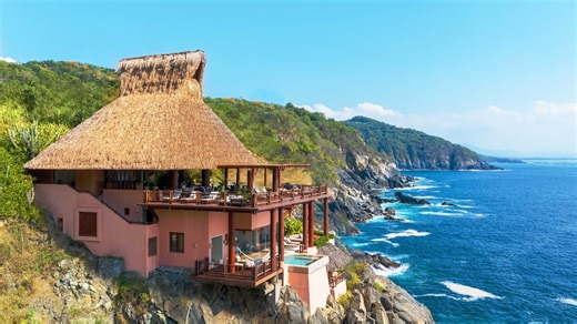 Inside a cliffside mega mansion in Mexico