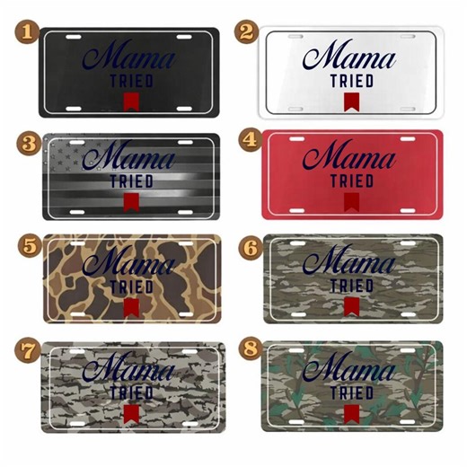Mama Tried Camo License Plate Mama Tried Aluminum License Plate Tag for Car Mama Tried License Plate - Etsy
