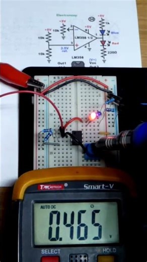 Inputs Output Voltages Multimeter Measured Op Amp Inverting Comparator LM358 #howto #measuringtool