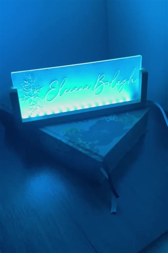 Personalized LED Desk Name Plate: Lighted Acrylic Office Decor - Etsy