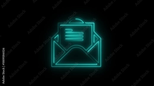 glowing neon Open envelope mail icon. Line, glyph and filled outline colorful version, Letter message document outline and filled vector sign. Symbol, logo illustration, modern communication icon set