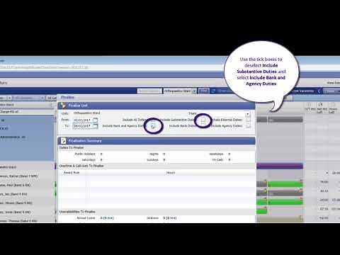 NNUH - Healthroster - Finalising Rosters
