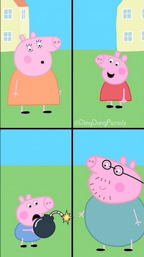 Catch The Bomb! #peppapig #parody #explosion #funny #fail #animation