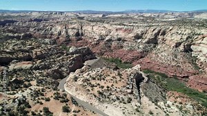 Utah highway 12 cinematic drone 4k footage. Beautiful rock formations and landscape.