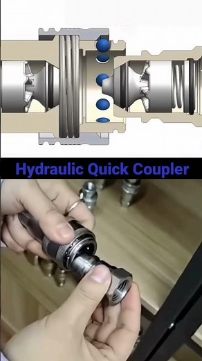 Hydraulic quick coupling fitting working principle mechanism #technology #machine #engineering #tech