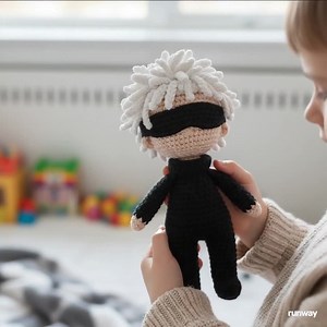 Patron au crochet Gojo Satoru | Peluche Amigurumi | Téléchargement PDF étape par étape - Etsy France