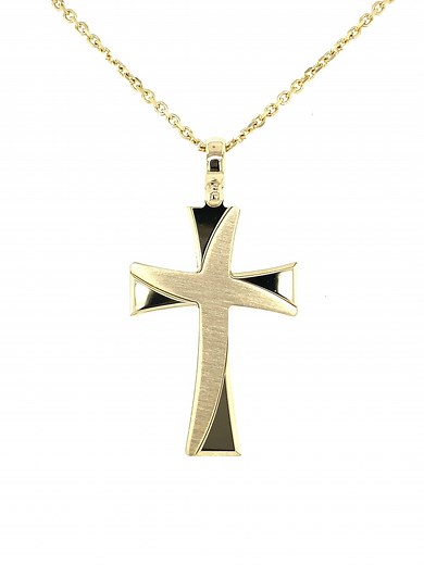 Solid 14k Gold Cross Pendant Necklace | Italian Made Men’s Cross | Real Gold Religious Pendant | 14k Gold Cross Gift | Made in Italy - Etsy