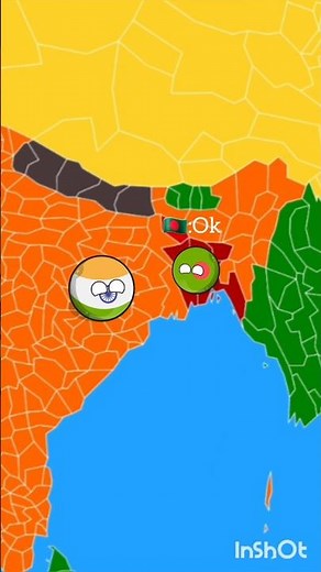 India 🇮🇳 Showed Bangladesh 🇧🇩 his magic 😄 🤣 #shorts #countryballs