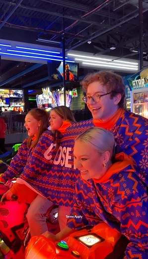 33K views · 183 reactions | Level up your double date: Get our limited edition 4-person sweater! Post with #DnBUglySweater. Or tag us in your pics of wearing an ugly sweater at D&B. Plus, get a FREE $10 Power Card on 12/15 when you wear ugly sweaters to D&B. #NationalUglySweaterDay | Dave & Buster's | Facebook