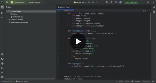 Python BMI Calculator for Health Tracking | Divyaraj s posted on the topic | LinkedIn