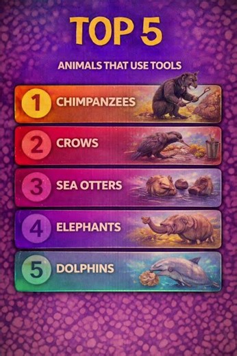 Top 5 Animals That Use Tools 🧠🦧 | Shocking Animal Intelligence Facts #shorts #viralvideo