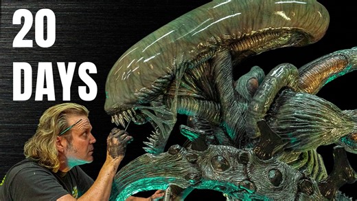 Artist Sculpts Life Sized 'Alien' Xenomorph in 20 Days