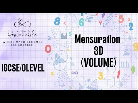 Mensuration 3D – Volume | IGCSE O Level Math