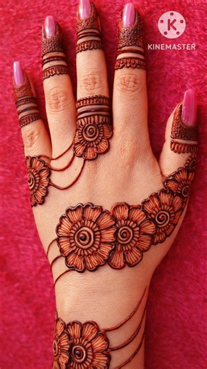 mehndi design for front hand|| mehndi design|| easy mehndi design||