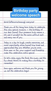 1.1M views · 6.5K reactions | Birthday party welcome speech #trendingreels #virals #speech #birthday | English Class | Facebook