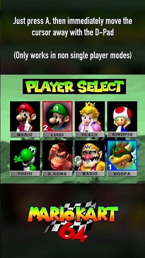 Glitched Character Select Screen :: Mario Kart 64 (Nintendo 64 🇯🇵) #nintendo64 #mariokart