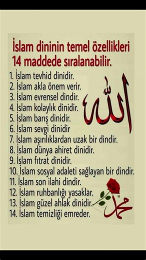 İslam dinimiz temel özellikleri 14 madde #sabahduasi #allah #keşfet