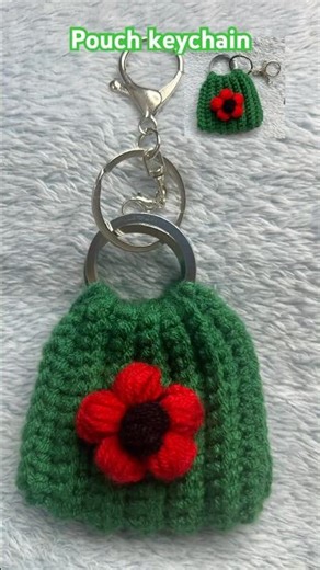 Crochet coin pouch keychain #crochet #crocheting #keychaincrochet