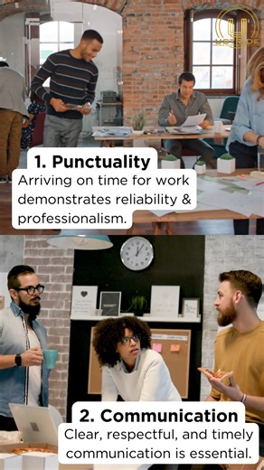 Important Work Etiquette That Builds Real Careers ✨ Talent gets you noticed. Etiquette earns you respect — and keeps doors open. Simple habits that make a big difference at work: • Be on time (it shows reliability) • Listen more than you speak • Communicate clearly, not loudly • Respect deadlines and people’s time • Take responsibility, not credit alone • Stay professional, even under pressure Your skills may get you hired, but your work etiquette decides how far you go. 🚀 Save this. Share it. 