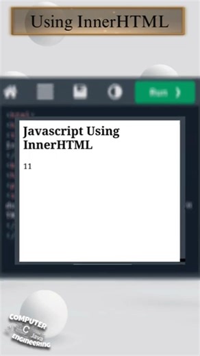 𝐉𝐚𝐯𝐚𝐒𝐜𝐫𝐢𝐩𝐭 𝐈𝐧𝐧𝐞𝐫𝐇𝐓𝐌𝐋 | #javascript #script #inner #html #css #tag #coding #design @vr_codes