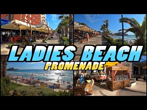 Kuşadası LADIES BEACH PROMENADE Walking Tour - Kusadasi Turkey (4k)