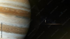 Satellite view of the planet jupiter, as seen from the spacecraft.