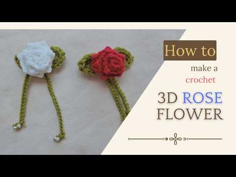 Beautiful 3d rose flower 🌹crochet easy rose for beginners 💯 #crochet #trending #viral #tutorial #diy